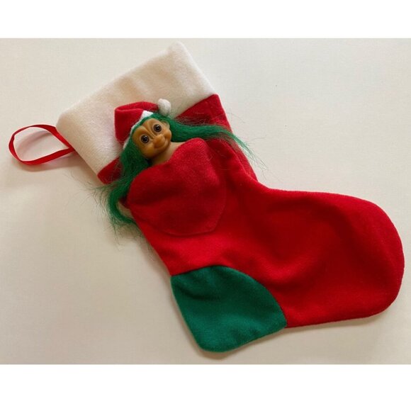 Russ Troll Mini Christmas Stocking Treasure Troll Holiday Decor - Picture 1 of 5